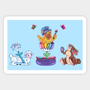 Spring Easter Party Friends Magnet